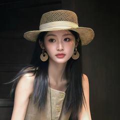 复古波西米亚竹藤编织耳环港风高级感夸张小众耳钉度假风拍照耳饰