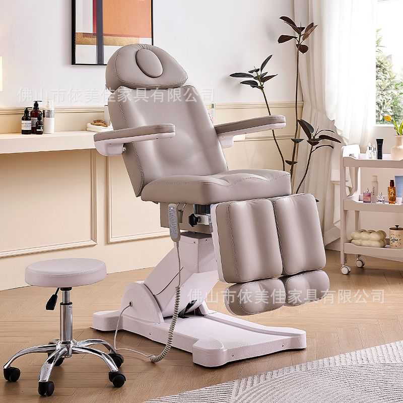 Cama de belleza eléctrica de alta calidad silla de bordado de tatuaje rotativa para salón de belleza multifuncional