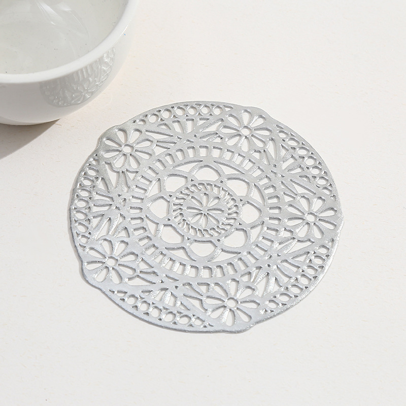 Transfronterizos nórdicos estampado en oro hueco cojín de tazas de PVC esterilla de aislamiento térmico antideslizante cojín de decoración de comedor occidental esterilla de mesa impermeable universal