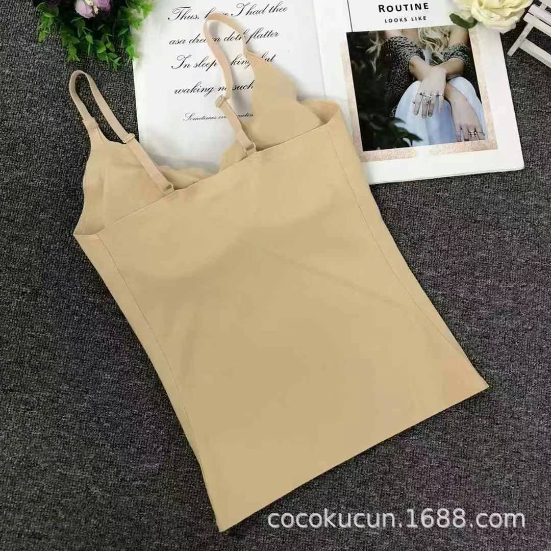 Transfronterizo de verano de encaje hermoso cinturón de espalda delgado uso exterior para limpiar el pecho hermoso espalda de la camisa interior con cojín de pecho para evitar la luz