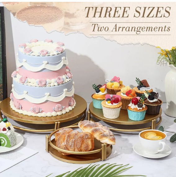 Yama Estante de pastel europeo Plato de frutas Plato de punto Plato de postre dorado creativo Bandeja de hierro forjado Estante alto