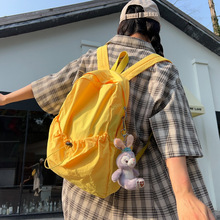 2025新款简约休闲垂感尼龙包学生上课轻便书包户外短途旅行双肩包