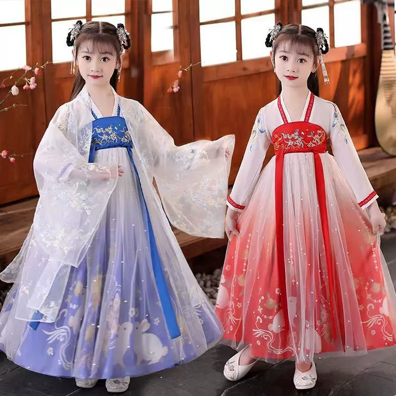 Летний Hanfu, платье, китайский стиль