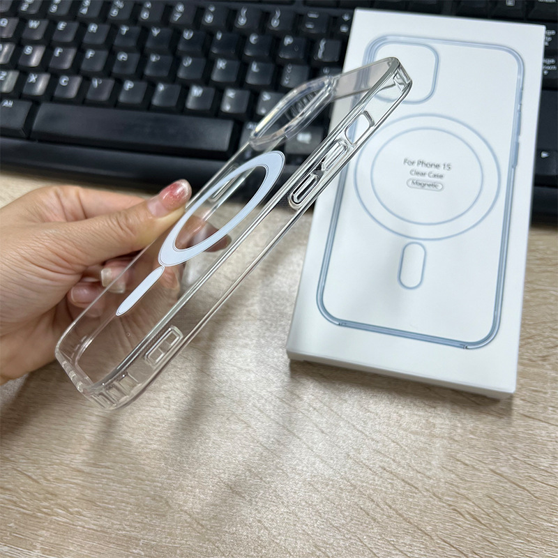Funda magnética transparente para iPhone 17 Pro, 14, 15 Pro y 16 Pro Max, venta al por mayor.