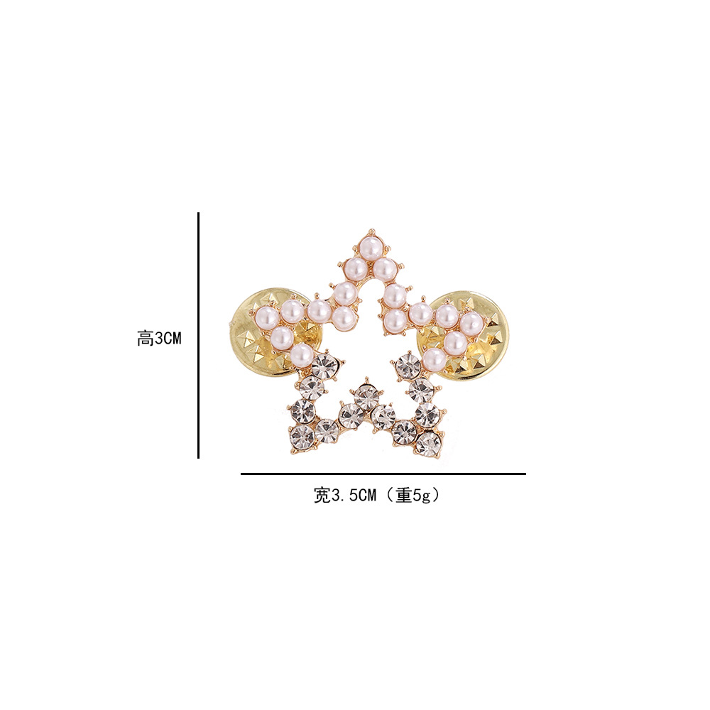 Nueva estrella de cinco puntas broche de perlas exquisita joyería de perlas broche de bola europea y americana AliExpress