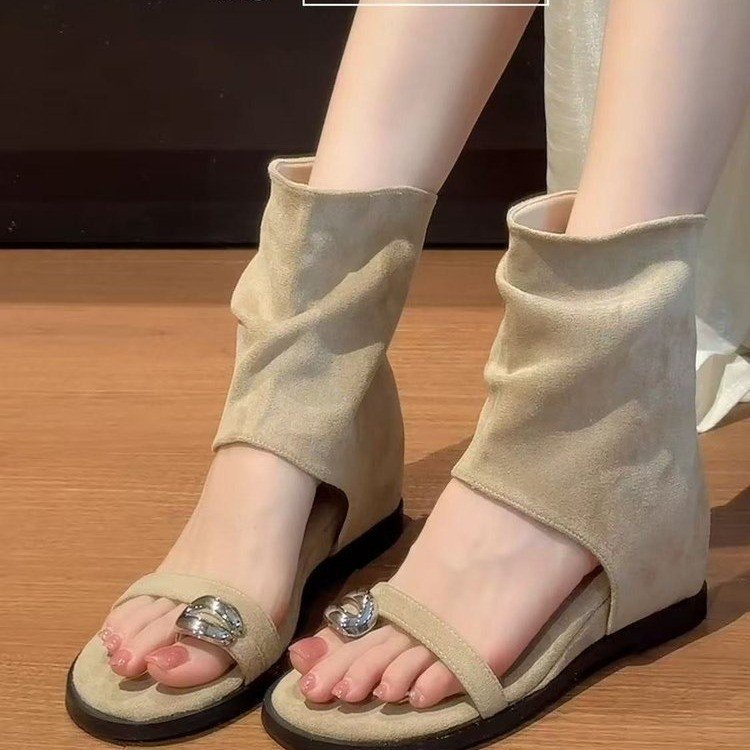 2026 nuevas zapatas de verano zapatas de tacones romanas de alta pendiente botas de calzado botas cortas