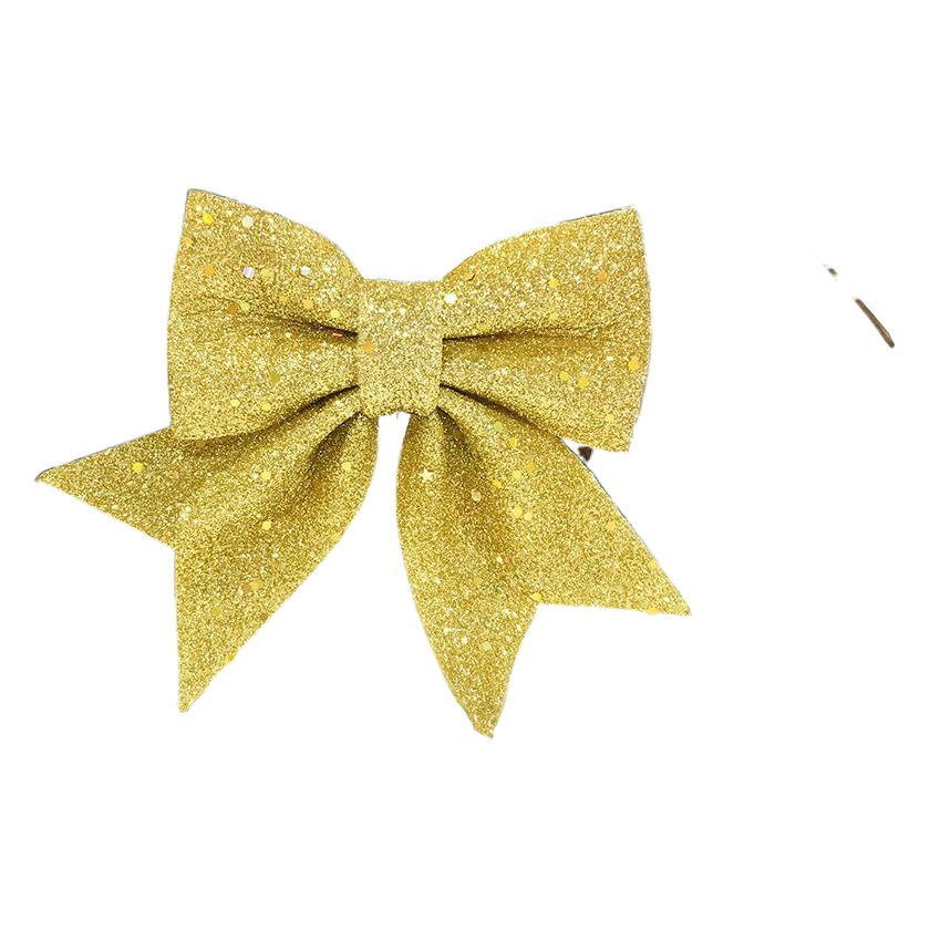 Lazo Navideño de Algodón Perlado con Polvo Dorado, Adorno para Árbol de Navidad, Colgante Decorativo para Hoteles, Centros Comerciales y KTV