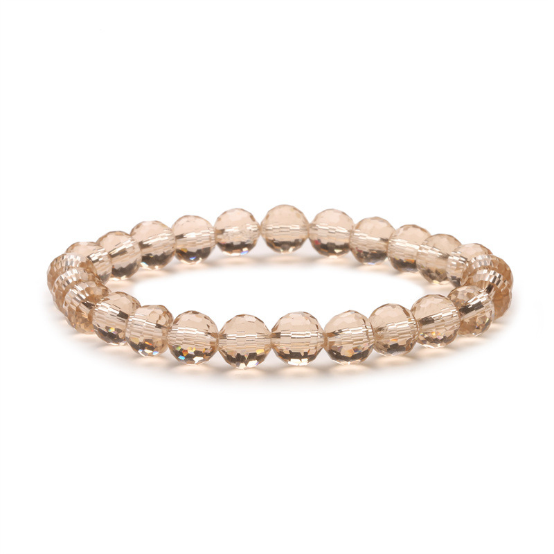 Estilo coreano Super brillante colorido cristal 96 granos de la tierra de superficie 8MM superficie de corte de cristal multicolor pulsera de cuentas pulsera