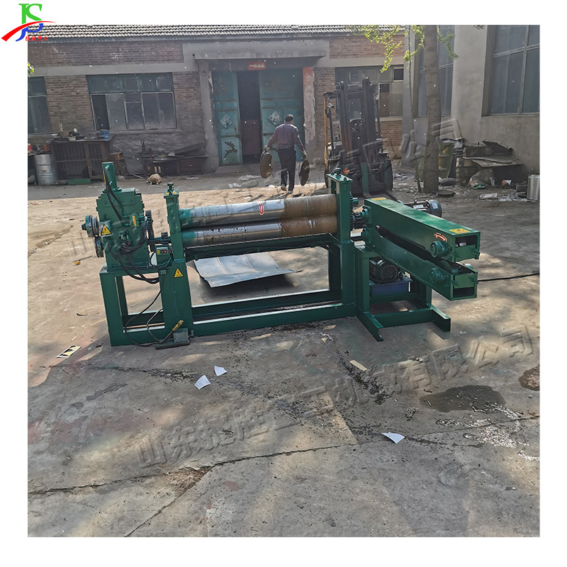 小型洗板厂切割机 废旧油桶切割展平机器 油桶滚动剪切分解设备