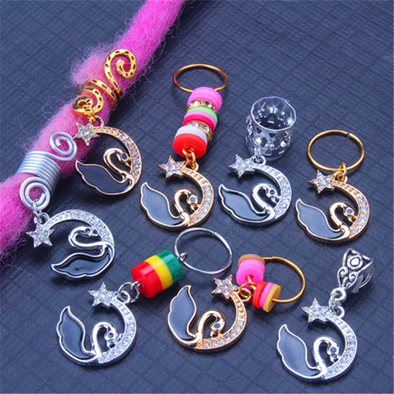 Perruque, accessoires pour dreadlocks, anneaux, pinces, ornements creux en alliage incrustés de diamants, pinces à cheveux, ressorts_voghion.com