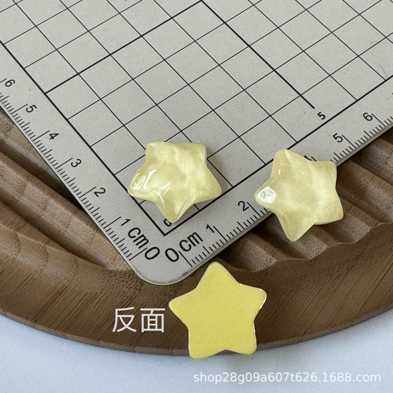 女款冰透水晶五星爱心diy树脂配件饰品手工耳夹吊坠配饰材料批发|undefined