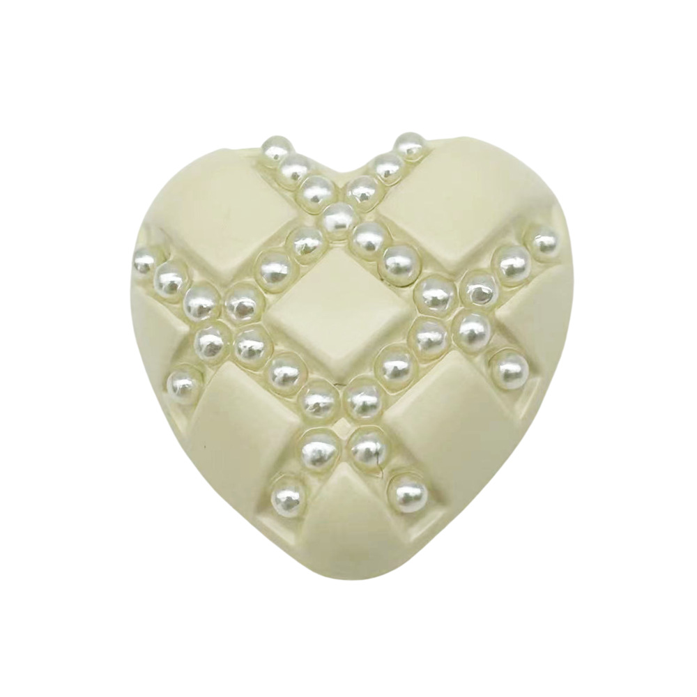 Moda amor botón de metal estilo de chanel en forma de corazón perla hebilla vintage abrigo traje abrigo hebilla decorativa