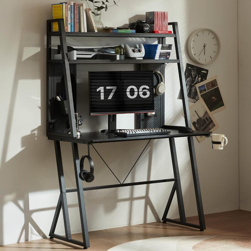 Cross-border office game home computer desk e-sports desk multi-functional desk with LED lights with hole board