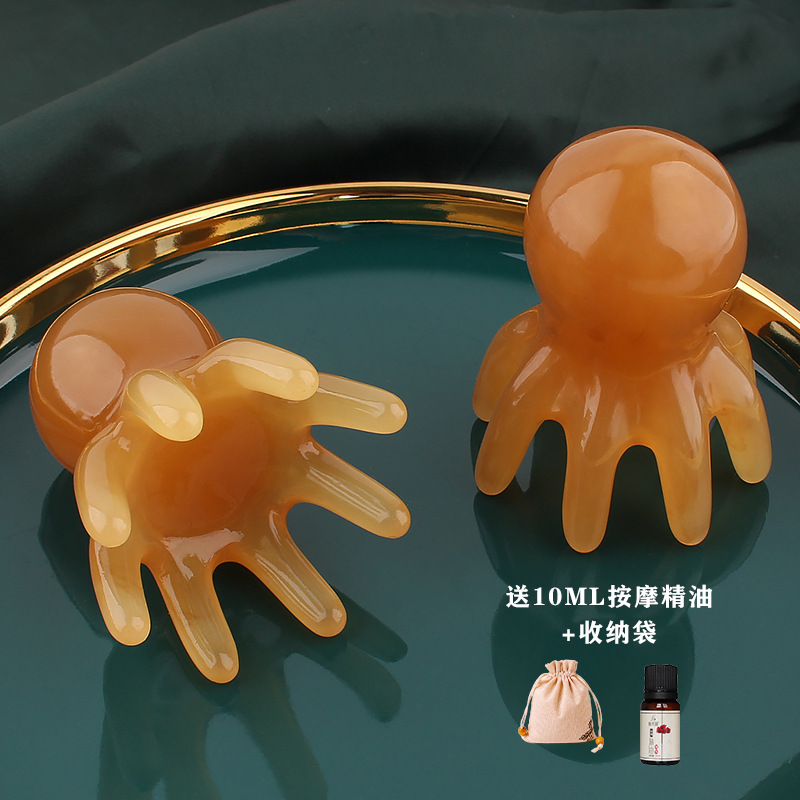 Pein de masaje de pulpo de ocho garras de cabeza masajeador de meridianos agarrar puntos de acupuntura