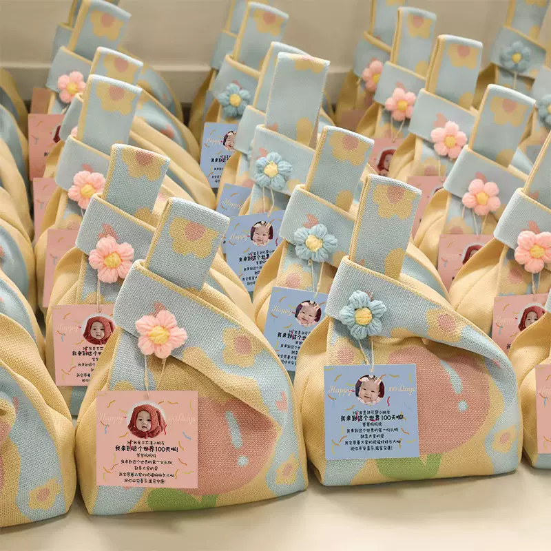 宝宝满月加厚伴手礼手提袋手提包针织包编织袋手腕包通勤托特包女