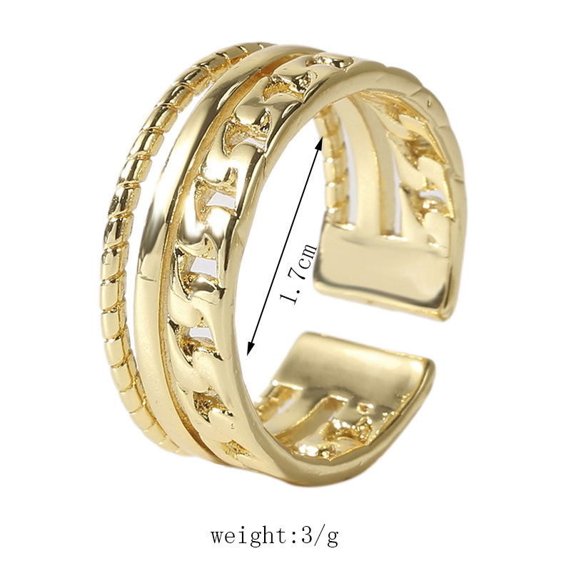Creative personality real gold plating color retention copper rings