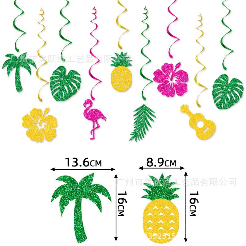 Europa y Estados Unidos transfronterizos Hawaian decoración de la bandera espiral verano flamenco espiral colgante Aloha bandera