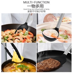 Cross-border silicone spatula and soup spoon set of 15 pieces, stainless steel silicone spatula, non-stick pan silicone kitchenware set, wholesale