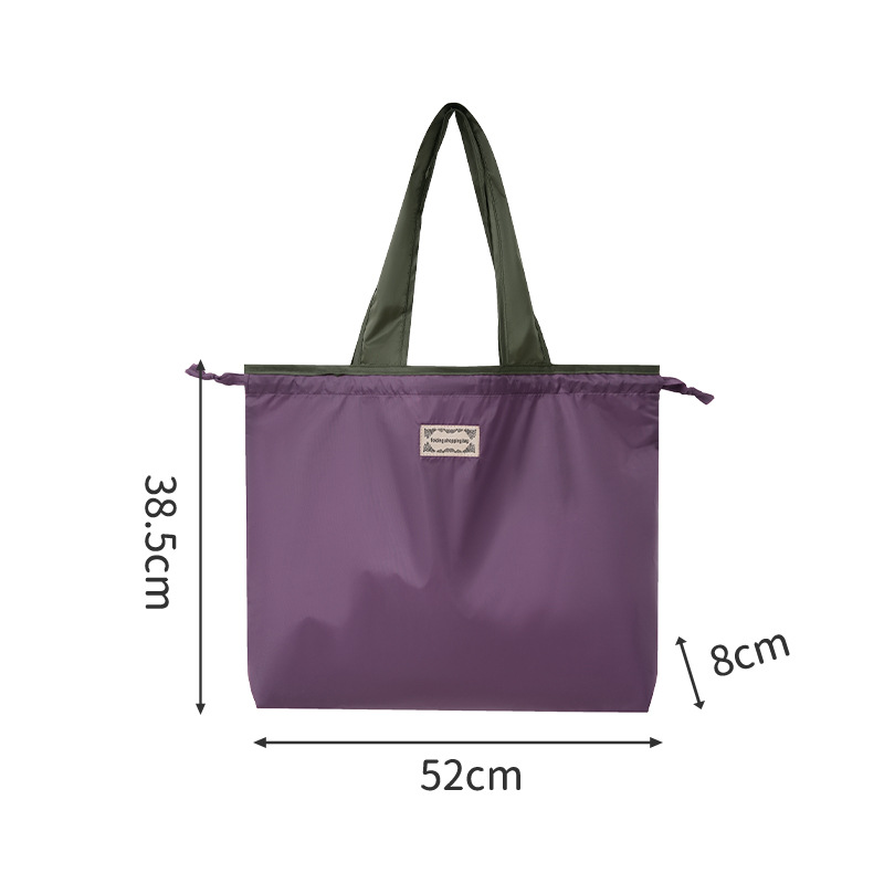 Runhui nueva bolsa de compras plegable de color en contraste bolsa de compras de supermercado bolso de hombro para mujer de gran capacidad bolso de compras