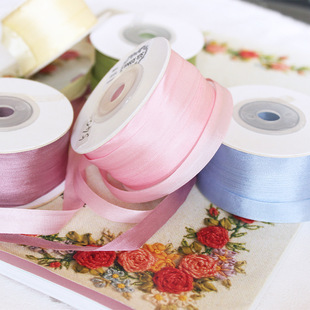 Manufacturer's New Product 10mm Plain Silk Ribbon Handmade DIY Self-Embroidery Material Ribbon Decorative Ribbon Red Wholesale