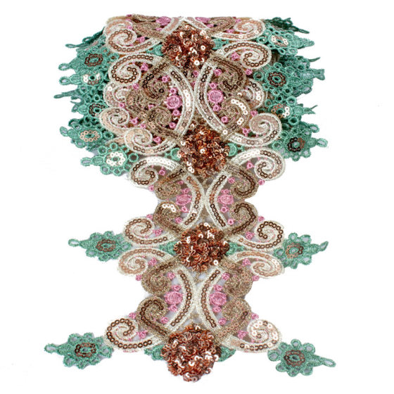Water soluble sequin lace accessories gold thread embroidery barcode decorative clothing webbing diy belt shoe hat decoration