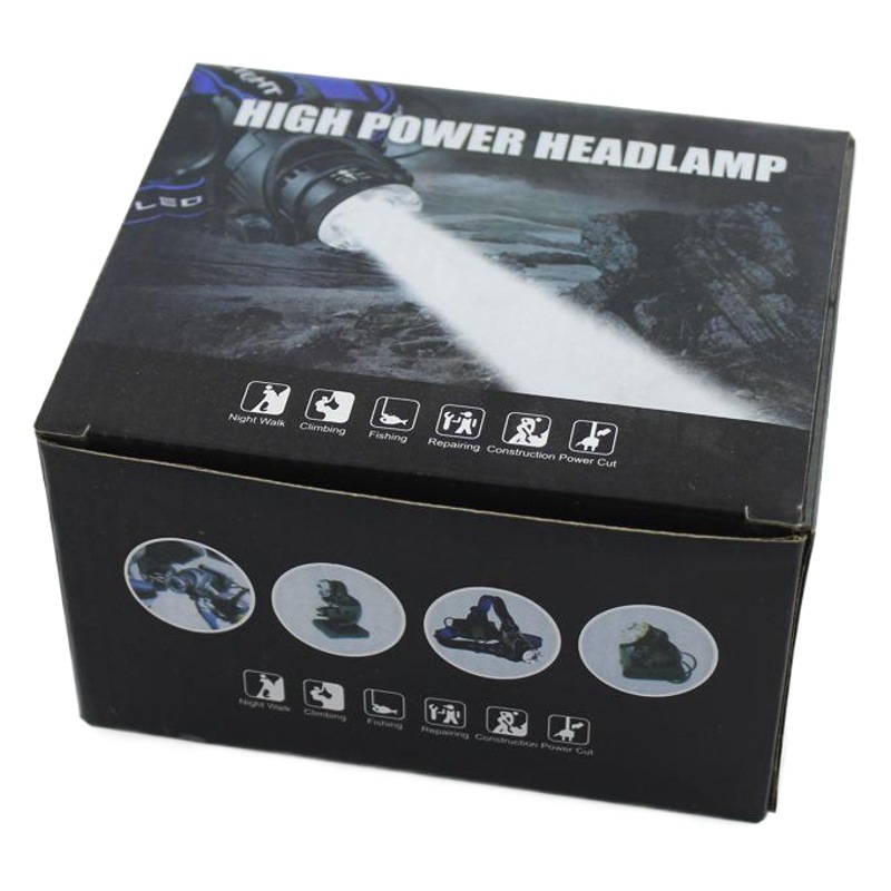 Transfronteriza USB sensor montado en la cabeza T6 fuerte luz recargable faro LED zoom al aire libre montañismo noche pesca lámpara al por mayor