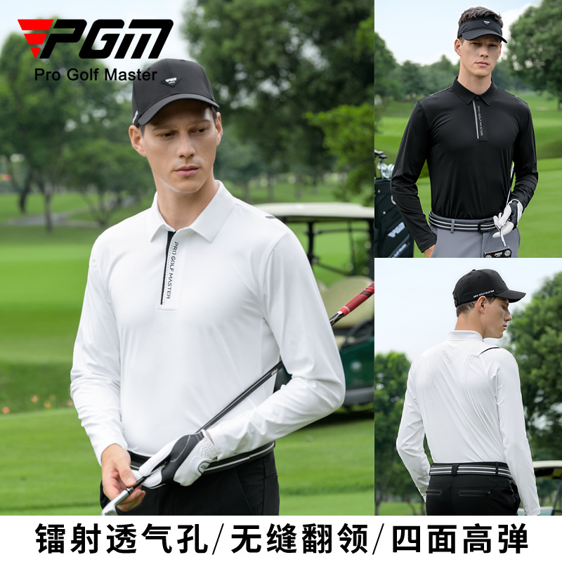 Pgm2025 Golf Clothing Men's Long-Sleeved T-Shirt Autumn and Winter Quick-Drying Breathable High-Elastic Clothing Top Polo Shirt