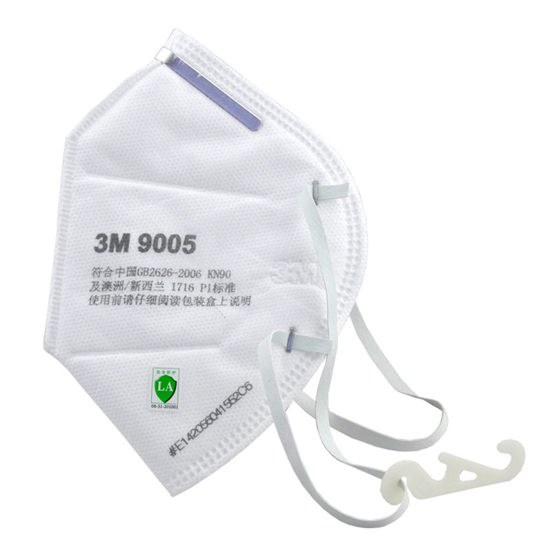 3M9005折叠颈带式防尘口罩防粉尘防雾霾KN90口罩