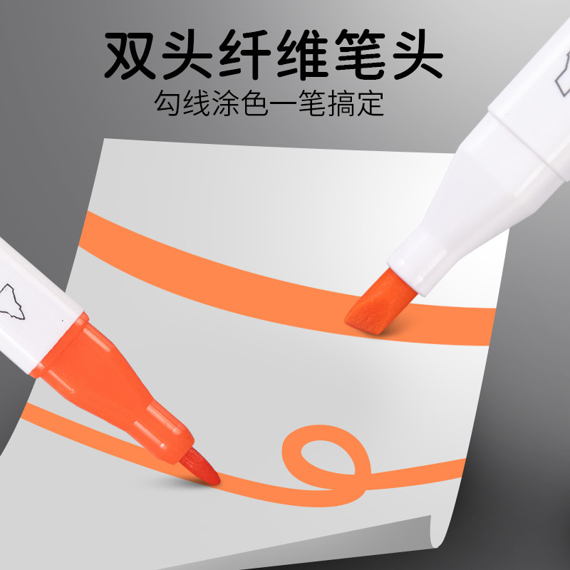 Marcador de dos cabezas a base de agua sin olor para estudiantes de escuela primaria Pintura artística Bolígrafo de acuarela 24 colores 48 colores Pincel de anime de barril