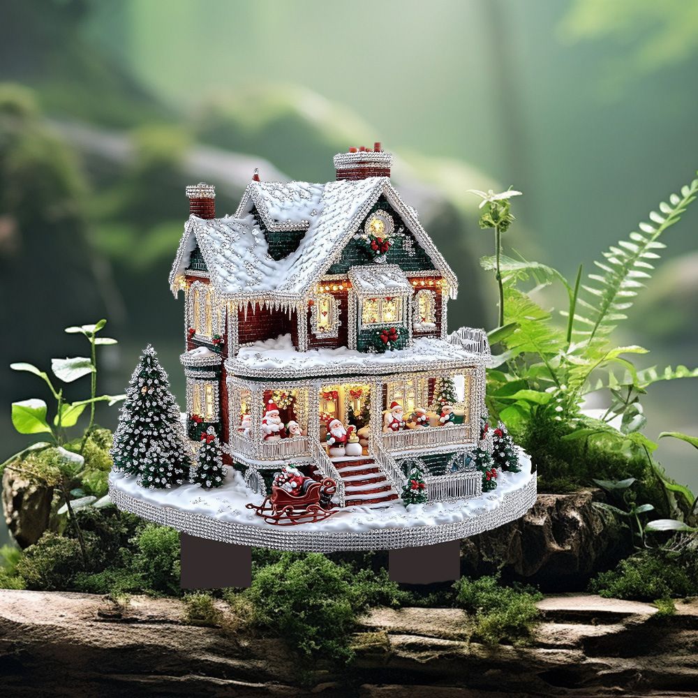 Encantadora mini villa de nieve transfronteriza interior y exterior acrílico decoración impermeable y resistente al desgaste inserción de adornos