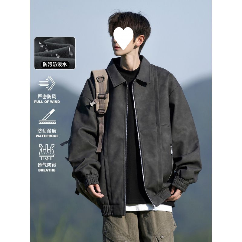 American retro lapel jacket for men, new spring and autumn style, plus size, loose fit, cool and stylish, thick coat for men.