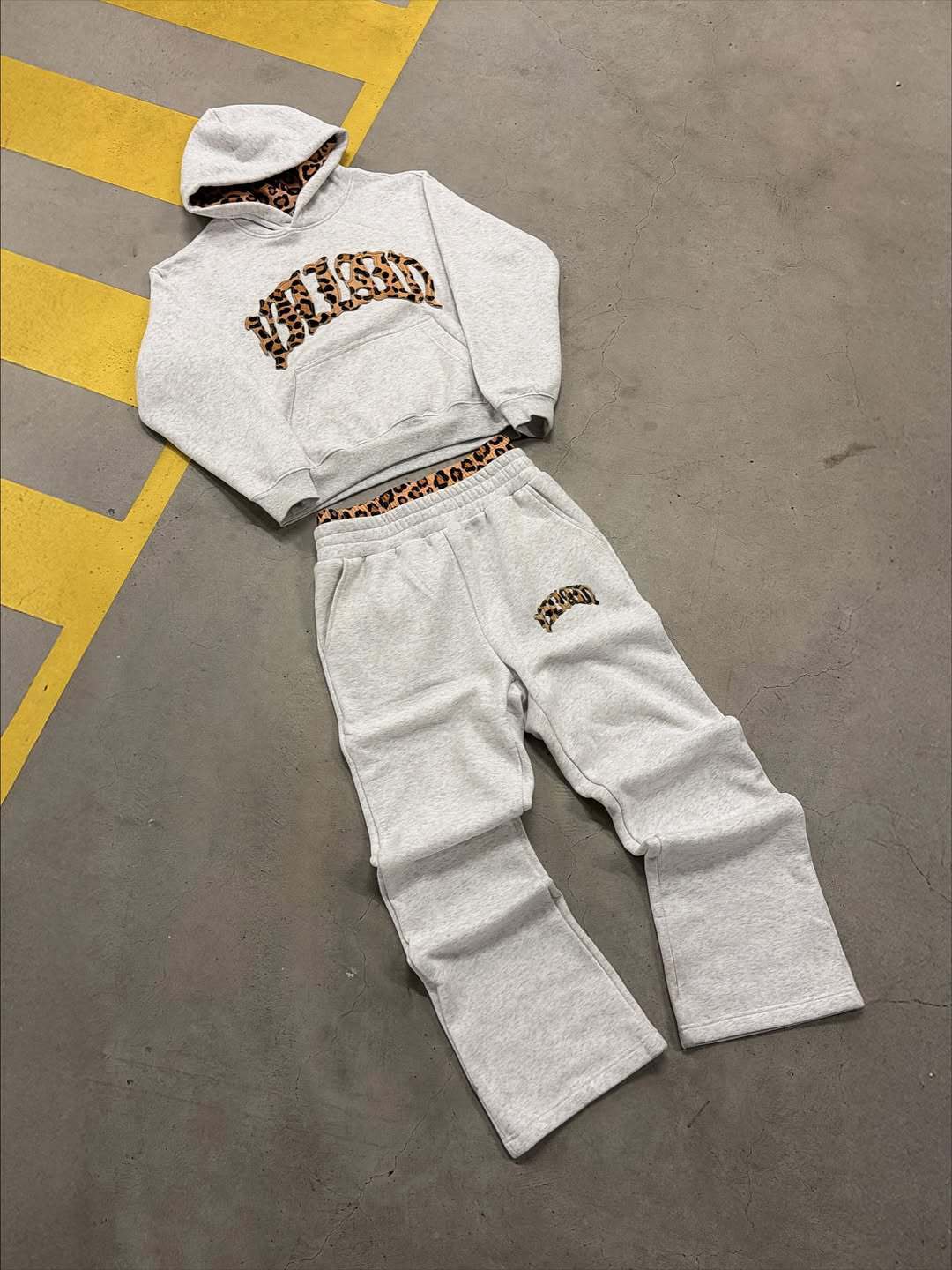 Full Send Leopard Set 2-Piece Heather Grey