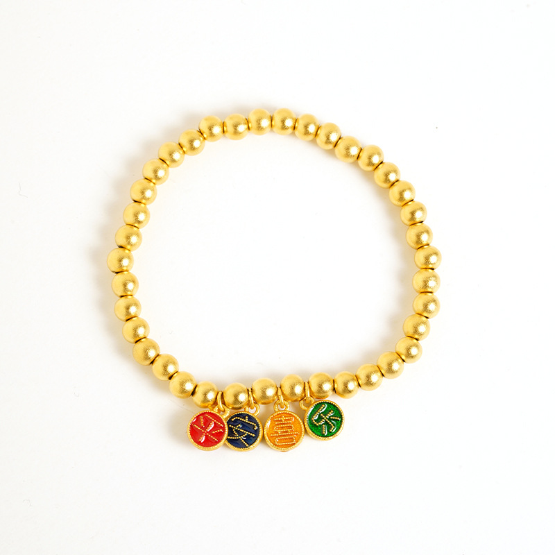 Vietnam Sha Jin Ping An Joy Nafu China pulsera de cuerda elástica de viento para mujeres de lujo ligero no se desvanecerá joyas