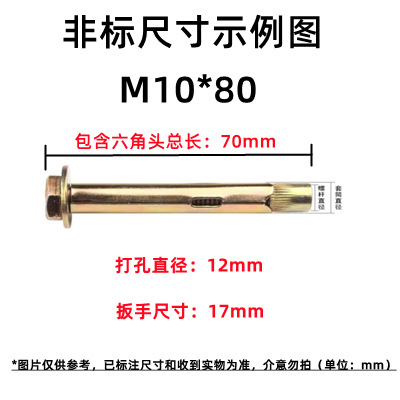 Анкерный болт Guanmei нестандартный 10х80