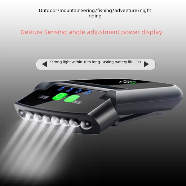 Induction clip cap lamp headlight night fishing rechargeable strong light super bright led brim head-mounted waterproof bait lamp
