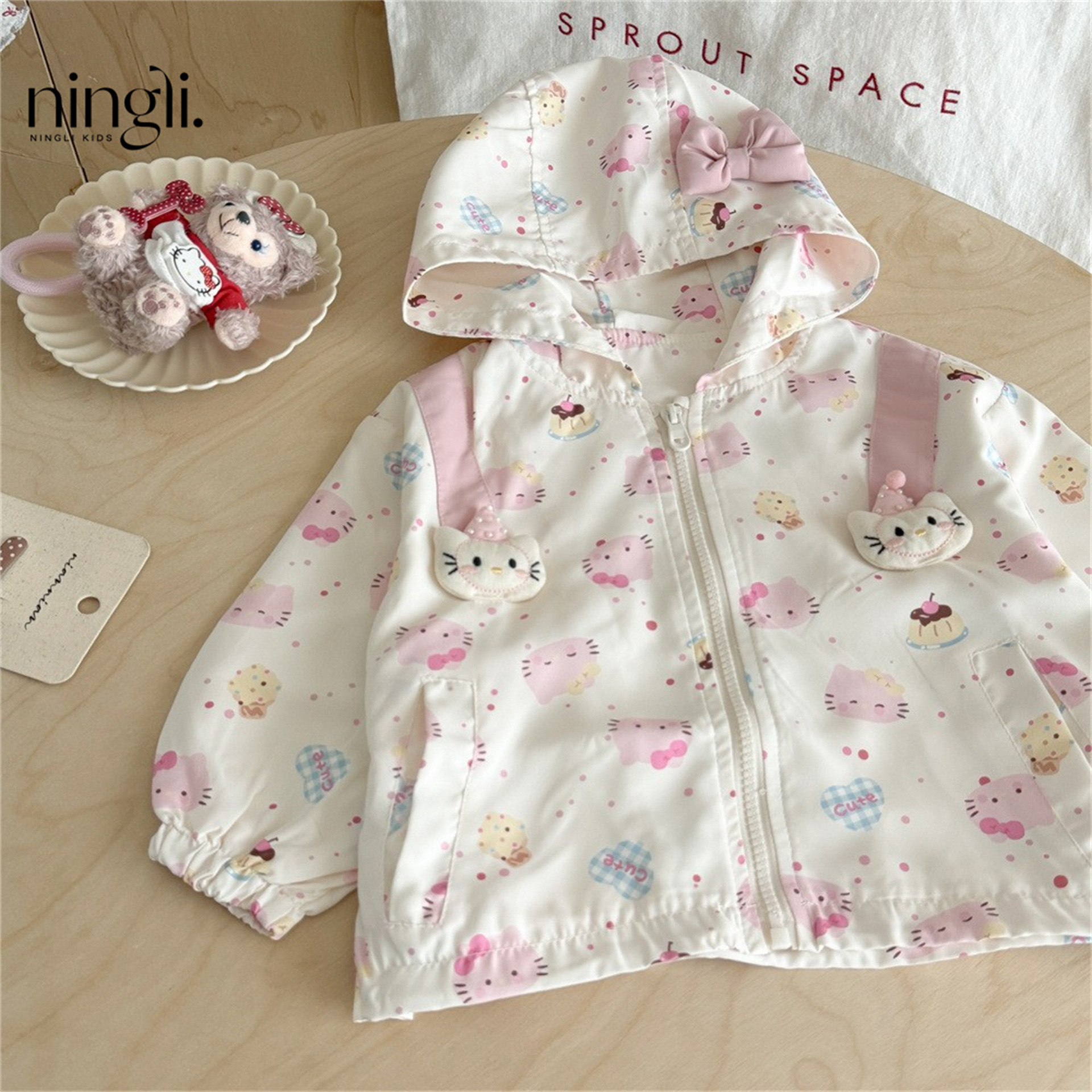 Girls' Jacket for Spring and Autumn, New Children's Autumn Hooded Top, Baby Princess Stylish Autumn Outfit, Little Girl's Clothing