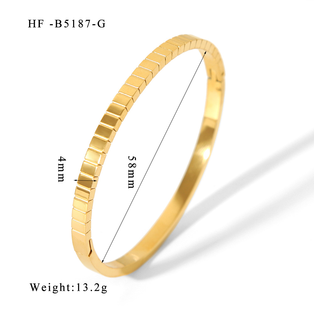 Acier Inoxydable 304 Plaqué Or 18K De Base Style Moderne Style Classique Placage Couleur Unie Bracelet display picture 8