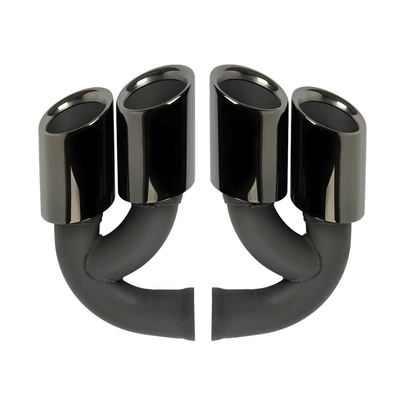 Car exhaust pipe modification suitable for 10-14 years Porsche Cayenne single layer bilateral four outlet exhaust pipe tail throat (Exhaust pipe) - 8062c-10-tail-throat
