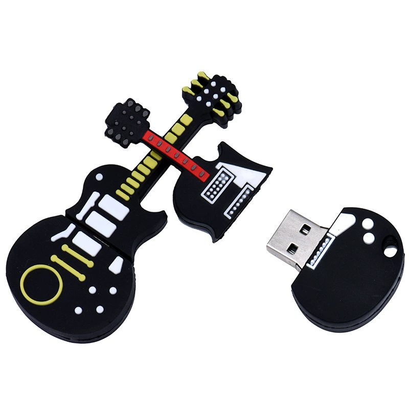 Мультяшные заколки, креативная USB-флешка, геометрический портативный музыкальный плеер, гитара PVC