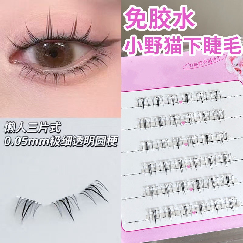 6 filas de seda sin pegamento gato salvaje + grasa de arroz