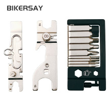 BIKERSAY自行车维修工具套装拆链器辐条扳手多功能便携折叠工具组