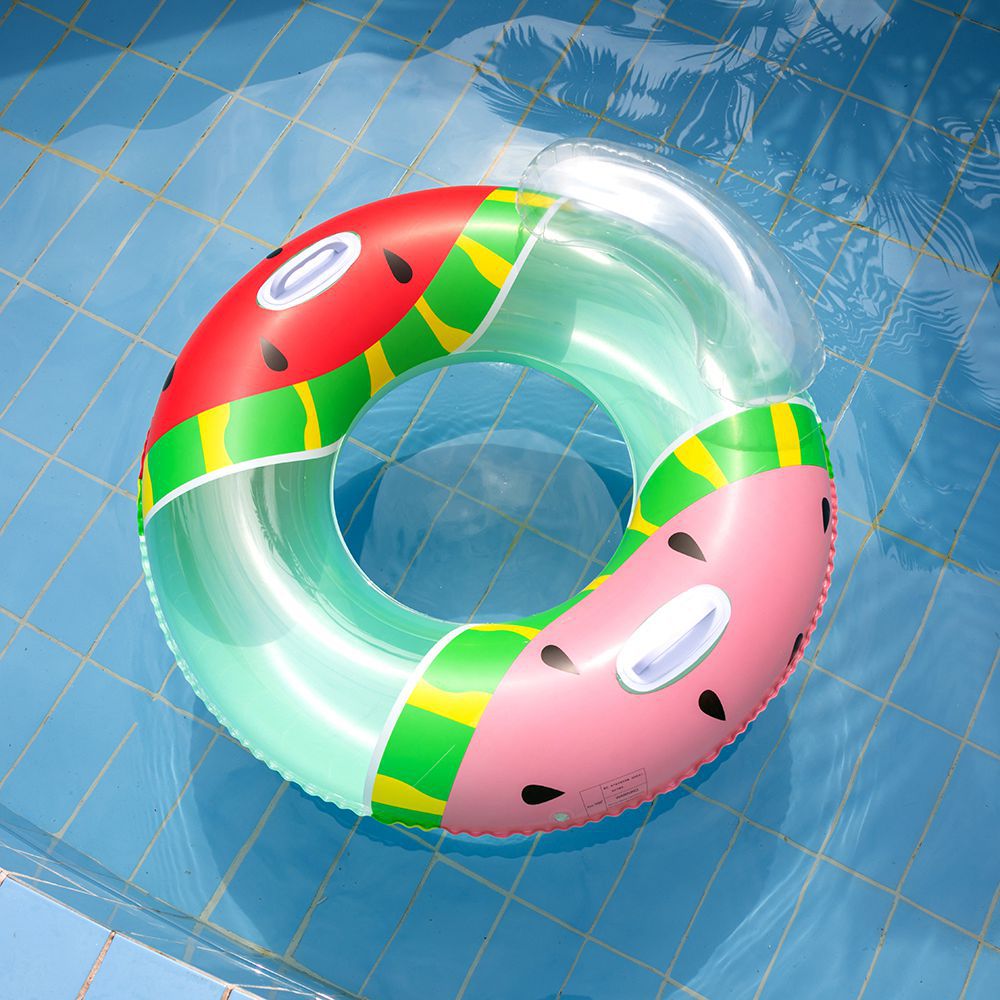 Adult Double-color Watermelon Shaped Handle Swim Ring Thick Portable display picture 1