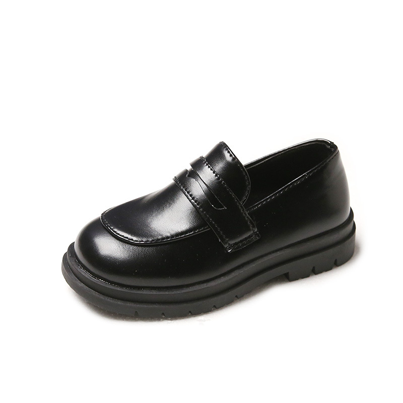 Zapatos de cuero de las niñas mocasines negros para niños 2023 nueva primavera y otoño estilo británico zapatos de rendimiento de las niñas zapatos de moda image 7
