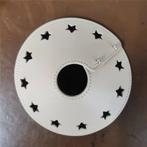 Outdoor Camping Leather Lampshade Park Hollow Star Lampshade Picnic LED Spotlight Lampshade 