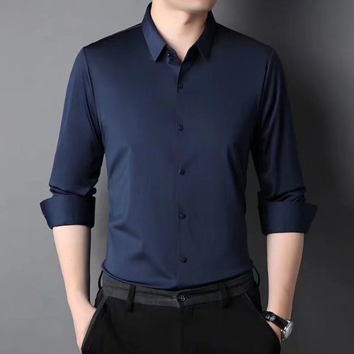 Men's Summer Pink Shirt Short Sleeve Business Casual Professional Dress Pure Color Half Sleeve Collar Shirt Men's Shirt Fashion