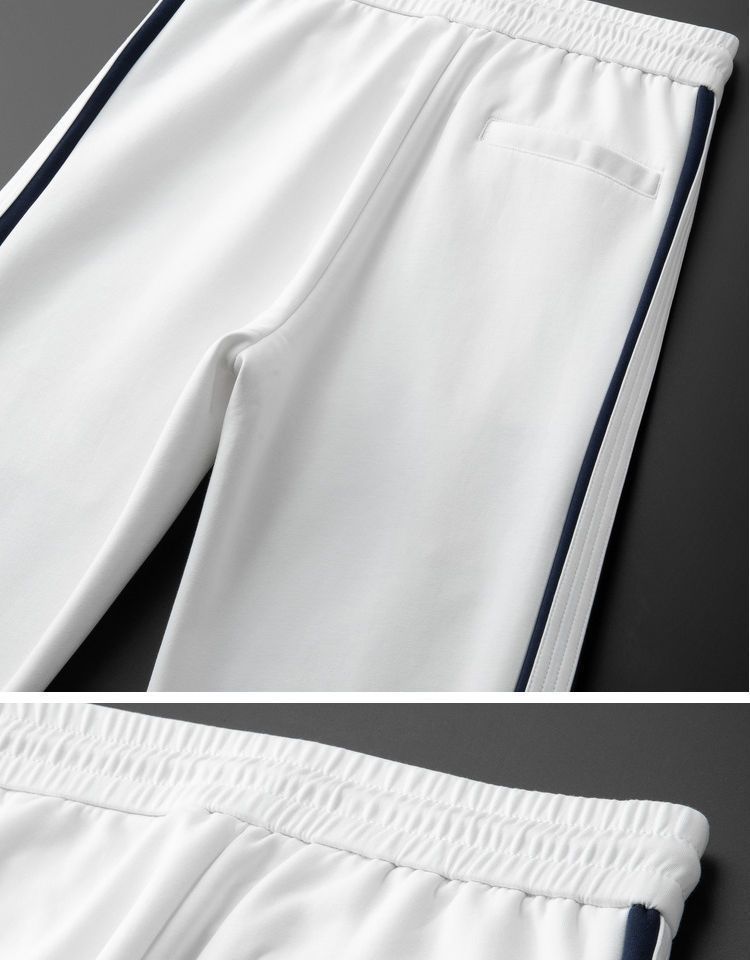 Vêtements pour hommes Mode All Match Pantalons de sport Rayé Épissage Mince Simple Jeunes Hommes Droit Pantalons Décontractés Hommes_voghion.com