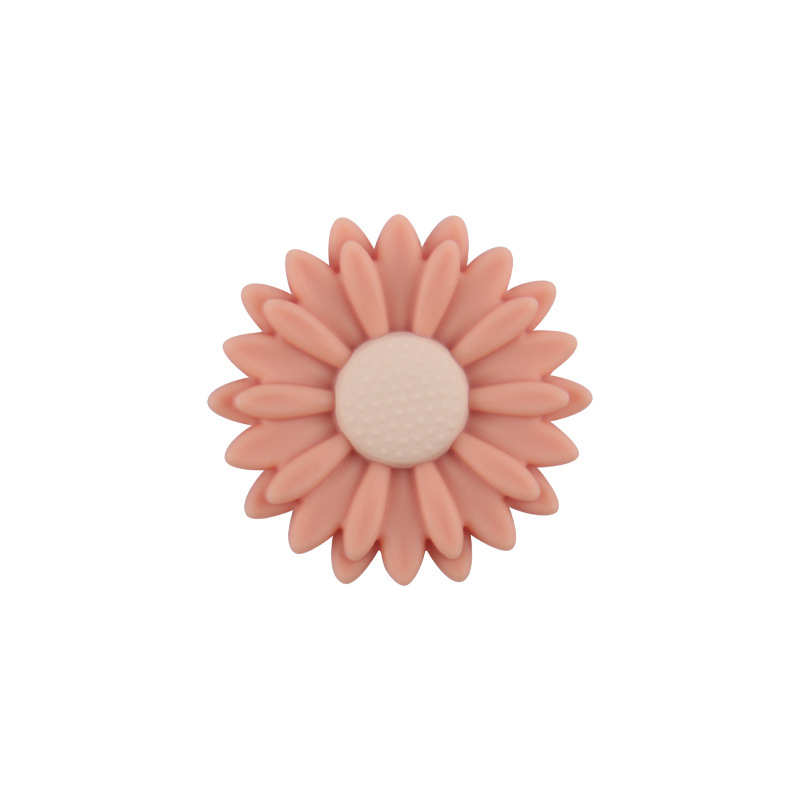 22mm bebé suministros dibujos animados Margarita cuentas de silicona DIY creativo chupete cadena mordedor pulsera accesorios juguete