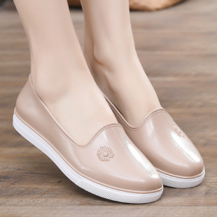 New Spring and Autumn Shoes Women's Low-top Rain Shoes Waterproof Non-slip Women's Rubber Shoes Flat Kitchen Work Shoes Labor Protection Shoes