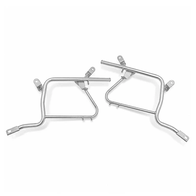 Compatible with Kawasaki KLE500 modified luggage bag bracket, motorcycle touring saddle side bag bracket, luggage bag bracket accessories (Motorcycle bumper) - silver