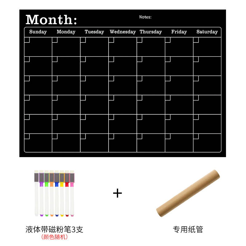 Imán de nevera borrable, calendario de gestión de tiempo, calendario creativo, plan de aprendizaje de pizarra suave magnética extraíble